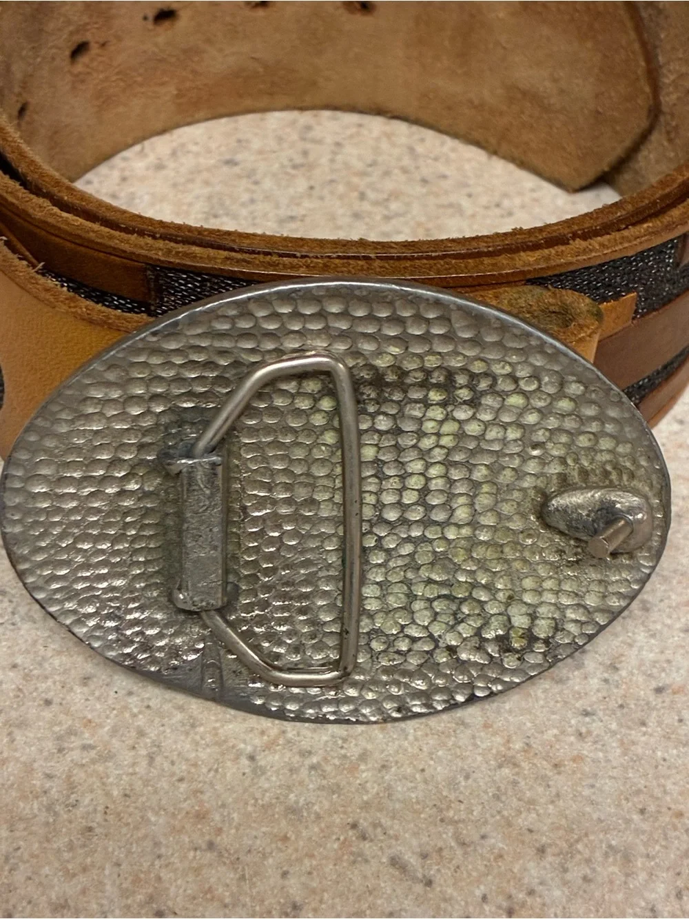 Harley-Davidson Oval Eagle Buckle Belt - Turquoise & Tan